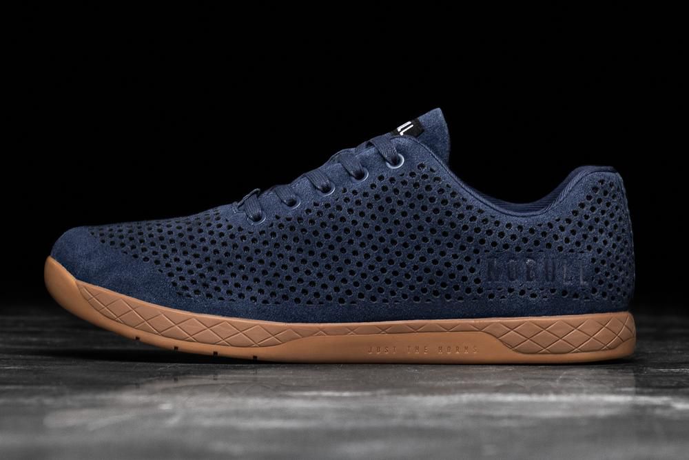 NOBULL Men's Dusk Suede Training Shoes - Navy - Ireland (7954OTKIX)